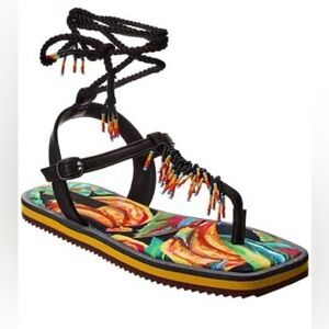 Farm Rio Beaded Sandals